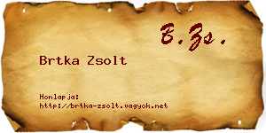 Brtka Zsolt névjegykártya